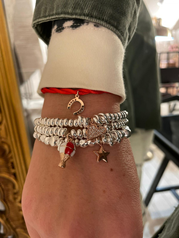 BRACCIALE RONDELLE E NODI CON CHARM